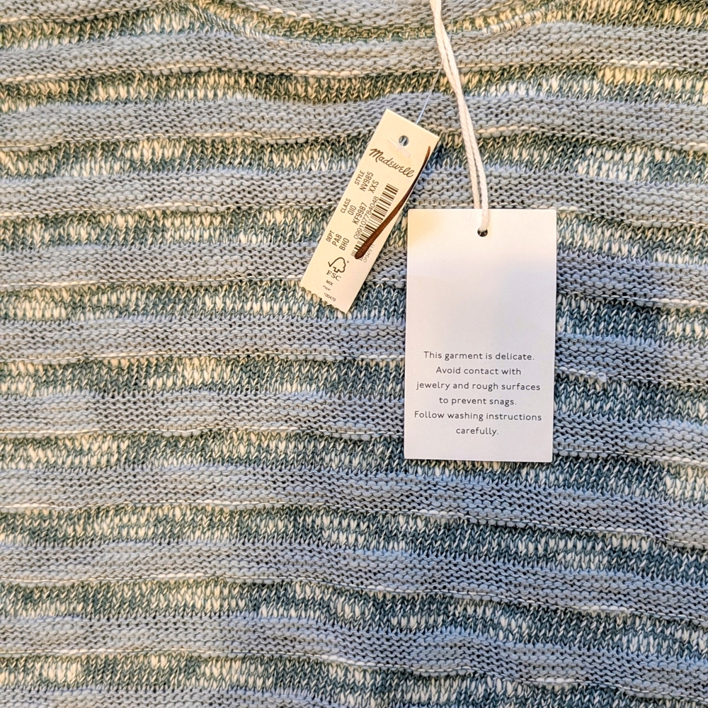 Madewell Crewneck Long-Sleeve Knit Tee in Stripe - XXS - NWT - Picture 3 of 6